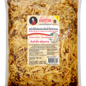 หน่อไม้ฝอยในน้ำใบย่านาง 1,000 กรัม ตราแม่บ้าน